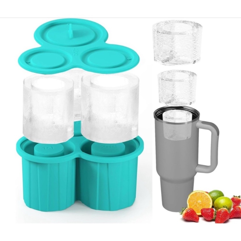 Ice Mold Ice Cube Tray for Stanley Cup 40Oz Tumbler 3 Pcs Silicone Cylinder PICK